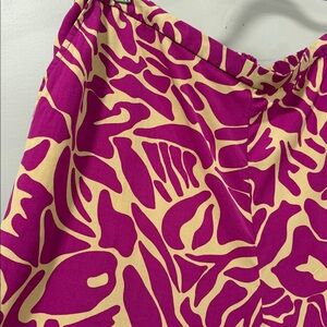 Nordstrom Rack Fuchsia Cream Abstract Animal Ankle Wide Leg Pants , Size XL, NWT